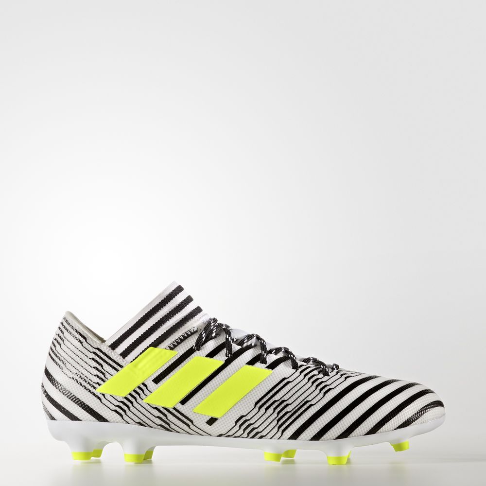 Adidas Nemeziz 17.3 Firm Ground - ποδοσφαιρικα παπουτσια ανδρικα - Ασπρα/Κίτρινα/Μαυρα,Μέγεθος: EU 3